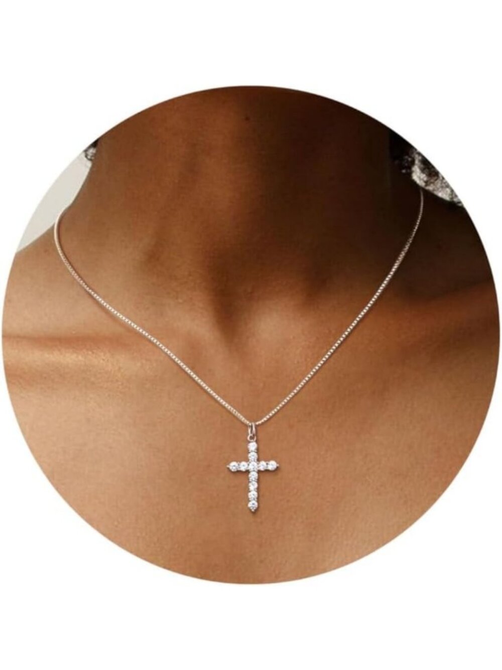 Elegant 925 Sterling Silver Cross Necklace for Women - Gold Chain Jewelry Gift